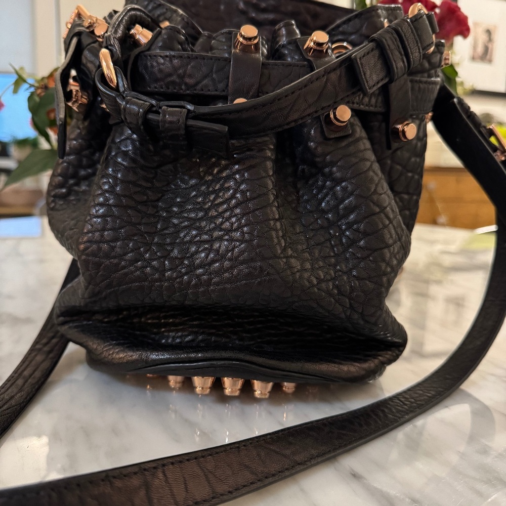 Alexander Wang Black & Rose Gold Diego Bucket Bag (perfect condition)